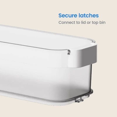 Click In Place 4.5qt Clear Slim Plastic Storage Bin With White Latch For Home And Office Organization - Brightroom™ 3 Click In Place 4.5qt Clear Slim Plastic Storage Bin With White Latch For Home And Office Organization - Brightroom™ - Image 3