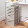 4 Drawer Weave Tower Dark Gray - Brightroom™: Plastic Storage Organizer, Portable Utility Drawers, Universal Storage
