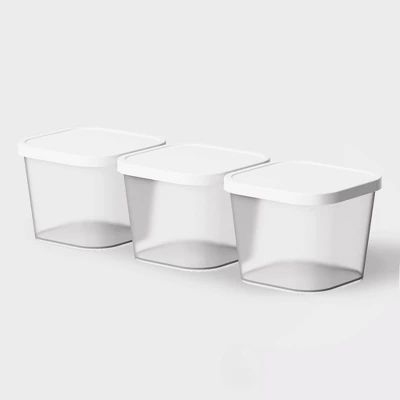 3pk Click In Place 30oz Insert Storage Containers White And Clear - Brightroom™ 1 3pk Click In Place 30oz Insert Storage Containers White And Clear - Brightroom™