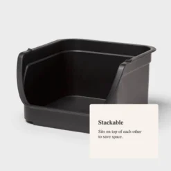 4.6qt Open Front Stackable Storage Bin - Brightroom™: Portable Black Utility, Universal Storage, 5" Height 5 4.6qt Open Front Stackable Storage Bin - Brightroom™: Portable Black Utility, Universal Storage, 5" Height -Brightroom GUEST 37e3c57e b404 4225 8b9d 9ee4f026b278