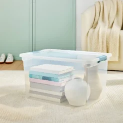 66qt Clear Storage Bin With Latches - Brightroom™