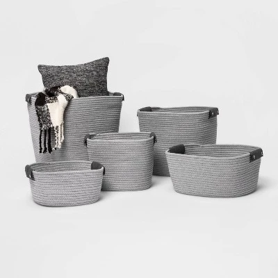 13" Half Coiled Rope Basket Gray - Brightroom™ 3 13" Half Coiled Rope Basket Gray - Brightroom™ - Image 3