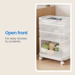 Click In Place 20.7qt Clear Open Front Plastic Storage Bin For Home And Office Organization White Latch - Brightroom™ -Brightroom GUEST 47fdb6bb c277 4b44 8c2c c87ffb451fc4