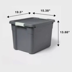 12gal Latching Storage Tote - Brightroom™: Stackable Gray Utility Bin With Lid, Portable Universal Organizer -Brightroom GUEST 48fed73c a16f 46a5 9ad3 94e9c30742ea
