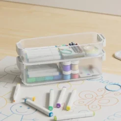 Click In Place 4.5qt Clear Slim Plastic Storage Bin With White Latch For Home And Office Organization - Brightroom™ 15 Click In Place 4.5qt Clear Slim Plastic Storage Bin With White Latch For Home And Office Organization - Brightroom™ -Brightroom GUEST 584ab2cc 4bb4 453f 89ec 92c7c83f516e