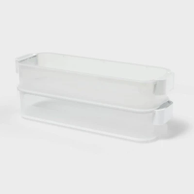 Click In Place 3qt Shallow Slim Plastic Storage Bin For Home And Office Organization Green Tint - Brightroom™ 3 Click In Place 3qt Shallow Slim Plastic Storage Bin For Home And Office Organization Green Tint - Brightroom™ - Image 3