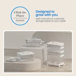 7pc Click In Place Rolling Storage Cart Kit Plastic Storage Home And Office Organization - Brightroom™ 16 7pc Click In Place Rolling Storage Cart Kit Plastic Storage Home And Office Organization - Brightroom™ -Brightroom GUEST 63576ac5 0756 468d 83fe 4925fda195a7