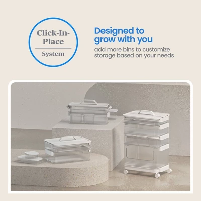 7pc Click In Place Rolling Storage Cart Kit Plastic Storage Home And Office Organization - Brightroom™ 7 7pc Click In Place Rolling Storage Cart Kit Plastic Storage Home And Office Organization - Brightroom™ - Image 7