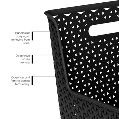 Y-Weave Narrow Easy Access Decorative Storage Basket 3 Y-Weave Narrow Easy Access Decorative Storage Basket - Image 3