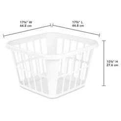 1.25bu Laundry Basket White - Brightroom™: Plastic Clothes Hamper With Built-In Handles, Medium Size, Portable Storage -Brightroom GUEST 653ac7f6 d736 44af 833f 9cb40511fa7e