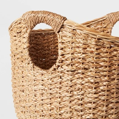 Large Round Braided Seagrass Basket - Brightroom™: Handwoven Khaki Wicker For Blanket Storage, Nest Certified 2 Large Round Braided Seagrass Basket - Brightroom™: Handwoven Khaki Wicker For Blanket Storage, Nest Certified - Image 2