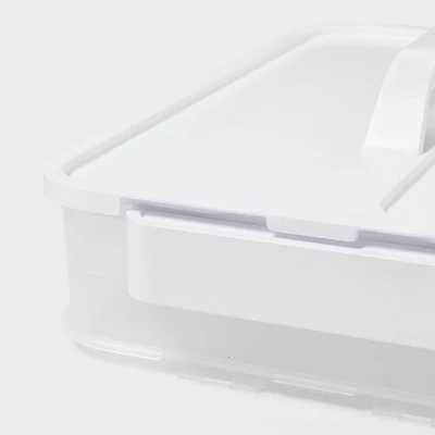 Click In Place Large Lid With Handle For Plastic Storage Bins For Home And Office Organization White - Brightroom™ 2 Click In Place Large Lid With Handle For Plastic Storage Bins For Home And Office Organization White - Brightroom™ - Image 2