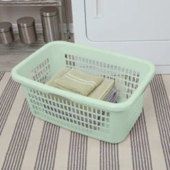 2bu Laundry Basket Green - Brightroom™: Portable Plastic Clothes Organizer With Built-In Handles, 70.4L Capacity