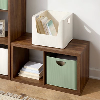 Metal Bin Large Open Front Ivory - Brightroom™ 1 Metal Bin Large Open Front Ivory - Brightroom™