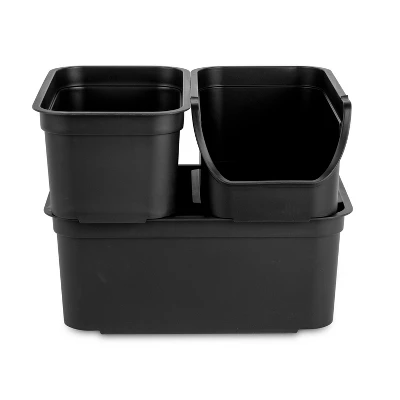 Folio Heavy Duty Storage Bin - Brightroom™: Black Plastic, Stackable, Portable, Universal Storage, 18.6 Volume Capacity 7 Folio Heavy Duty Storage Bin - Brightroom™: Black Plastic, Stackable, Portable, Universal Storage, 18.6 Volume Capacity - Image 7