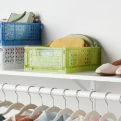 Brightroom 17 Rectangular Plastic Foldable Medium Crate Green - Brightroom™