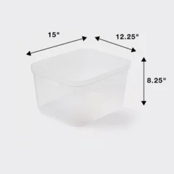 Large Open Storage Bin Clear - Brightroom™: Plastic, Portable, Nesting, Universal Storage, 20.4 Volume, 15x12.25x8.25 5 Large Open Storage Bin Clear - Brightroom™: Plastic, Portable, Nesting, Universal Storage, 20.4 Volume, 15x12.25x8.25 -Brightroom GUEST ae6a255b 79f2 41bd a01d f31e54347a04