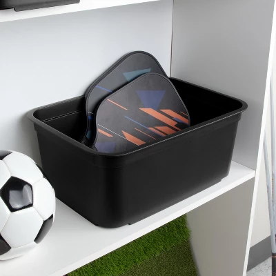 Folio Heavy Duty Storage Bin - Brightroom™: Black Plastic, Stackable, Portable, Universal Storage, 18.6 Volume Capacity 2 Folio Heavy Duty Storage Bin - Brightroom™: Black Plastic, Stackable, Portable, Universal Storage, 18.6 Volume Capacity - Image 2