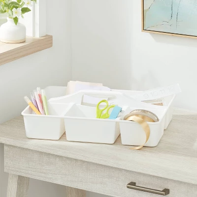 Divided Caddy Organizer White - Brightroom™: Utility Storage Cart, Polypropylene, Universal Storage, 1 Year Warranty 1 Divided Caddy Organizer White - Brightroom™: Utility Storage Cart, Polypropylene, Universal Storage, 1 Year Warranty