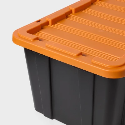 38gal Halloween Heavy Duty Storage Tote Orange Lid - Brightroom™ 2 38gal Halloween Heavy Duty Storage Tote Orange Lid - Brightroom™ - Image 2