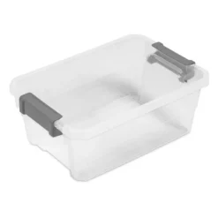 16qt Heavy Duty Latching Clear Storage Box - Brightroom™: Portable Plastic Bin, Universal Storage, Black, Lidded -Brightroom GUEST e3d6b54f 38ff 4425 8387 9e735da3f771