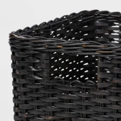 S Washed Woven Rattan Crate Black - Brightroom™: Rectangle Decorative Basket, 8" H X 11.25" W X 10" D, Air Dry 3 S Washed Woven Rattan Crate Black - Brightroom™: Rectangle Decorative Basket, 8" H X 11.25" W X 10" D, Air Dry -Brightroom GUEST f3de5ca0 ee3b 4f81 af56 6d01dd956be3