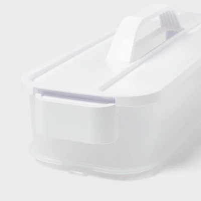 Click In Place Slim Lid With Handle For Plastic Storage Bins Home And Office Organization White- Brightroom™ 2 Click In Place Slim Lid With Handle For Plastic Storage Bins Home And Office Organization White- Brightroom™ - Image 2