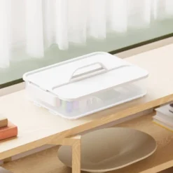 Click In Place 6.7qt Clear Shallow Plastic Storage Bin With White Latch For Home And Office Organization - Brightroom™ 16 Click In Place 6.7qt Clear Shallow Plastic Storage Bin With White Latch For Home And Office Organization - Brightroom™ -Brightroom GUEST ffd88927 ddb5 48af 946a 3273e62a3092