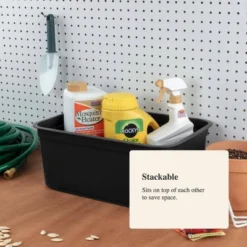 Folio Heavy Duty Storage Bin - Brightroom™: Black Plastic, Stackable, Portable, Universal Storage, 18.6 Volume Capacity 12 Folio Heavy Duty Storage Bin - Brightroom™: Black Plastic, Stackable, Portable, Universal Storage, 18.6 Volume Capacity -Brightroom GUEST ffee4270 d976 4a1d 8f8a dcb319bc901c